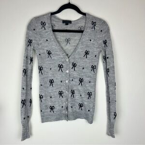 J CREW Sequin Bow Alpaca Wool Blend Cardigan XS